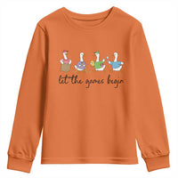Let the Games Begin Cute Geese Youth Sweatshirt Field Day Whimsical School Sports