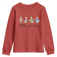 Let the Games Begin Cute Geese Youth Sweatshirt Field Day Whimsical School Sports
