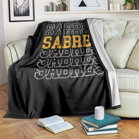 Retro Sabres Name Script Style Throw Blanket Vintage Distressed Sports Spirit Fan Pride