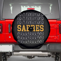 Retro Sabres Name Script Style Spare Tire Cover Vintage Distressed Sports Spirit Fan Pride