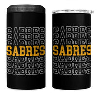 Retro Sabres Name Script Style 4 in 1 Can Cooler Tumbler Vintage Distressed Sports Spirit Fan Pride