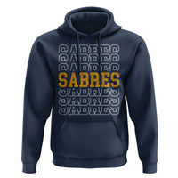 Retro Sabres Name Script Style Hoodie Vintage Distressed Sports Spirit Fan Pride