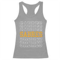 Retro Sabres Name Script Style Racerback Tank Top Vintage Distressed Sports Spirit Fan Pride