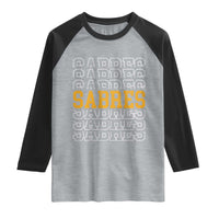Retro Sabres Name Script Style Raglan Shirt Vintage Distressed Sports Spirit Fan Pride