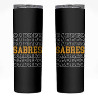 Retro Sabres Name Script Style Skinny Tumbler Vintage Distressed Sports Spirit Fan Pride