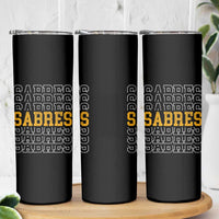 Retro Sabres Name Script Style Skinny Tumbler Vintage Distressed Sports Spirit Fan Pride