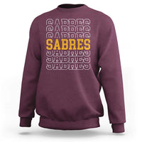 Retro Sabres Name Script Style Sweatshirt Vintage Distressed Sports Spirit Fan Pride