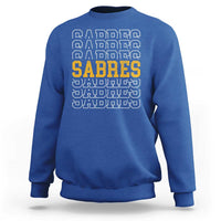 Retro Sabres Name Script Style Sweatshirt Vintage Distressed Sports Spirit Fan Pride