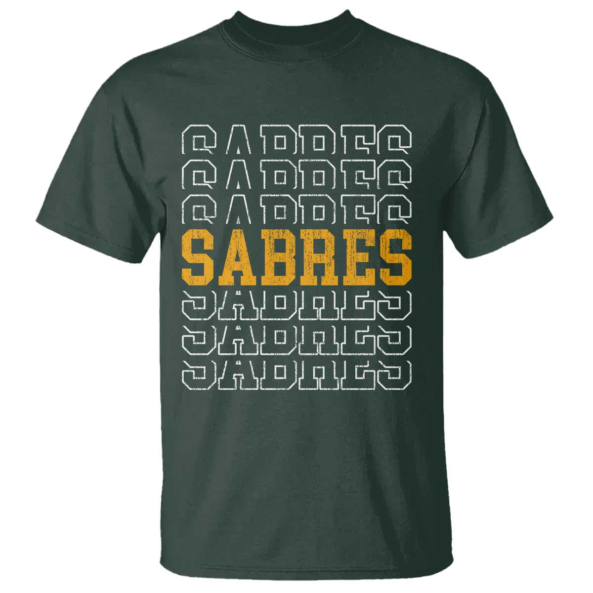 Retro Sabres Name Script Style T Shirt Vintage Distressed Sports Spirit Fan Pride