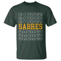 Retro Sabres Name Script Style T Shirt Vintage Distressed Sports Spirit Fan Pride