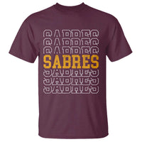 Retro Sabres Name Script Style T Shirt Vintage Distressed Sports Spirit Fan Pride