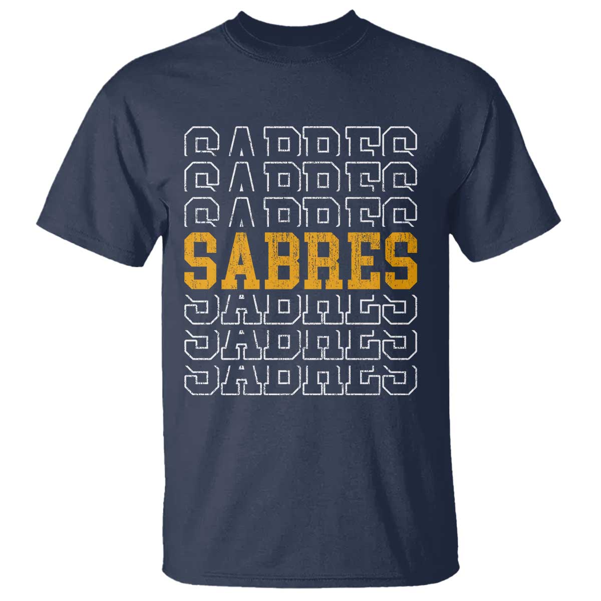 Retro Sabres Name Script Style T Shirt Vintage Distressed Sports Spirit Fan Pride