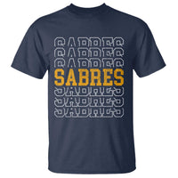 Retro Sabres Name Script Style T Shirt Vintage Distressed Sports Spirit Fan Pride