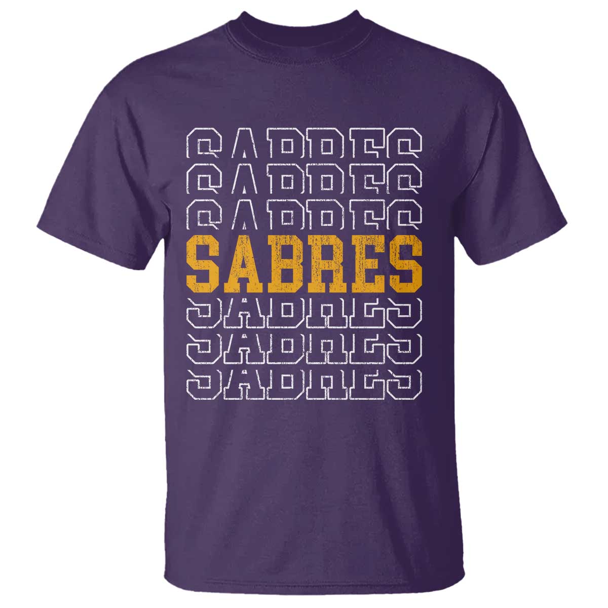 Retro Sabres Name Script Style T Shirt Vintage Distressed Sports Spirit Fan Pride