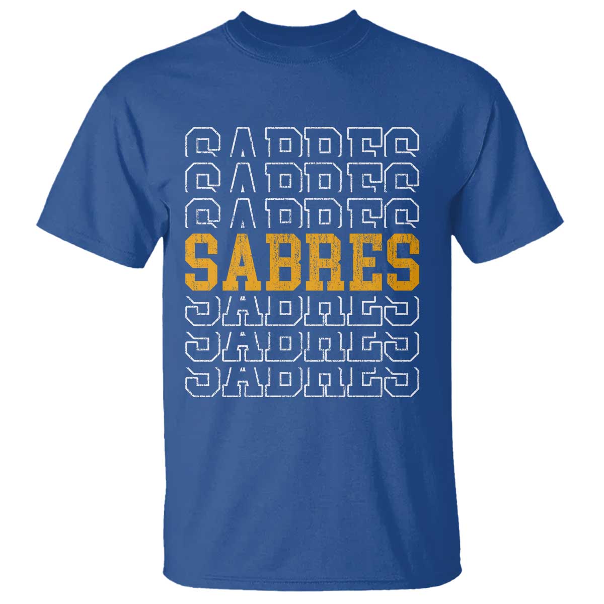Retro Sabres Name Script Style T Shirt Vintage Distressed Sports Spirit Fan Pride