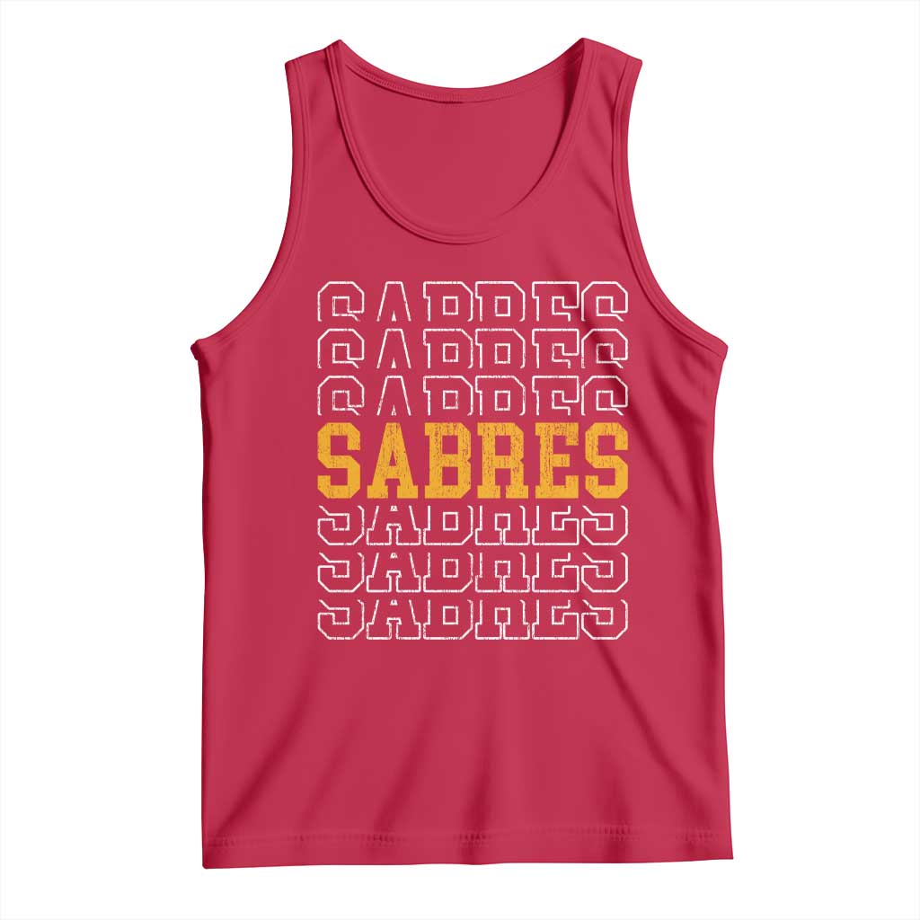 Retro Sabres Name Script Style Tank Top Vintage Distressed Sports Spirit Fan Pride