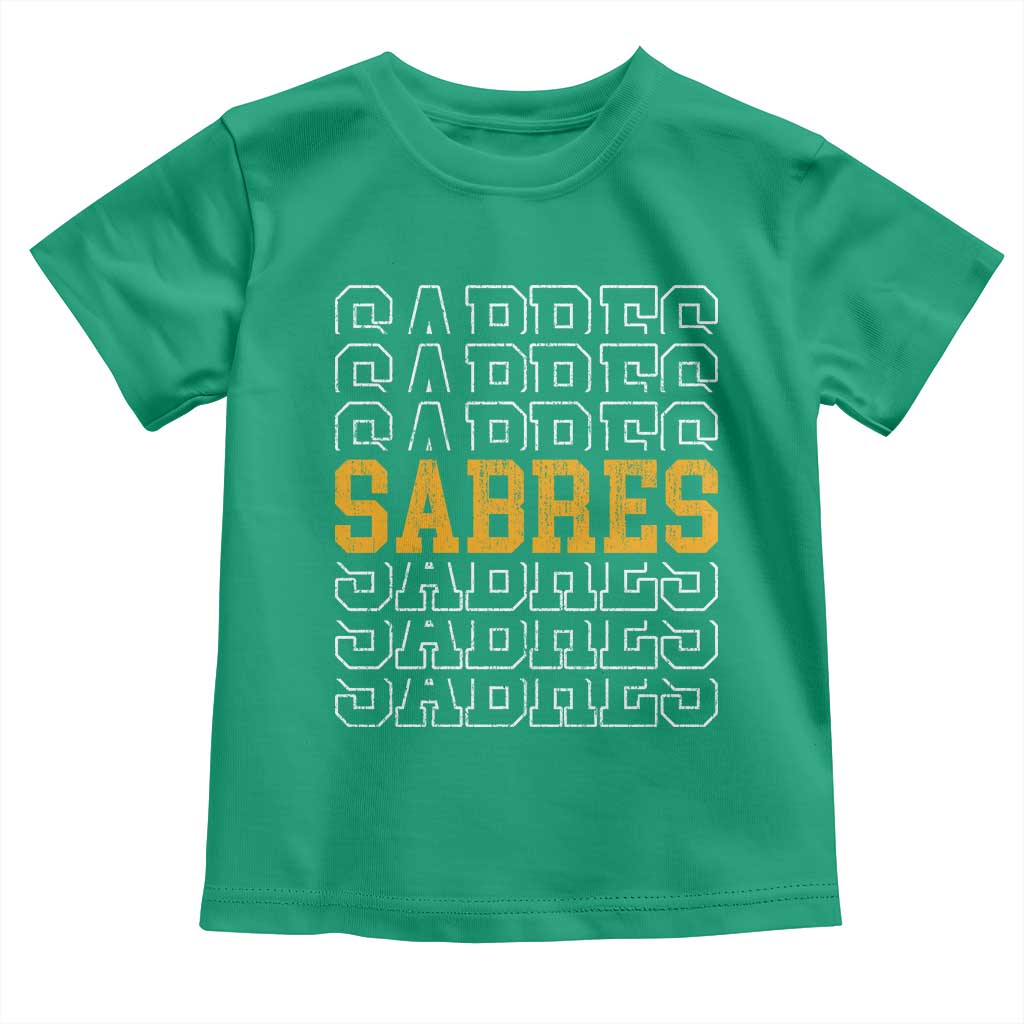 Retro Sabres Name Script Style Toddler T Shirt Vintage Distressed Sports Spirit Fan Pride