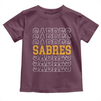Retro Sabres Name Script Style Toddler T Shirt Vintage Distressed Sports Spirit Fan Pride