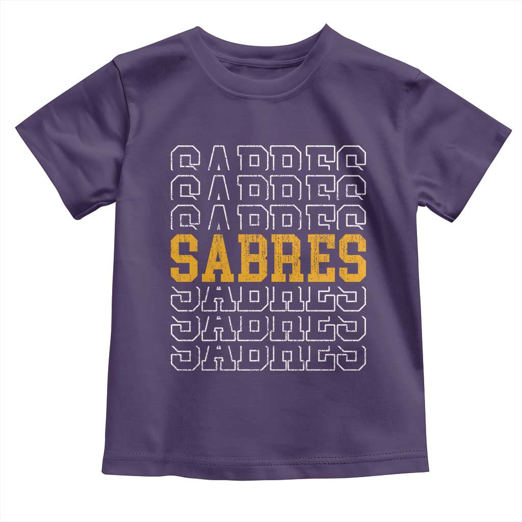 Retro Sabres Name Script Style Toddler T Shirt Vintage Distressed Sports Spirit Fan Pride