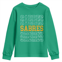 Retro Sabres Name Script Style Youth Sweatshirt Vintage Distressed Sports Spirit Fan Pride
