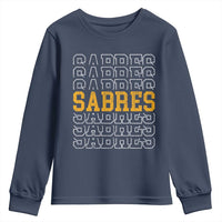 Retro Sabres Name Script Style Youth Sweatshirt Vintage Distressed Sports Spirit Fan Pride