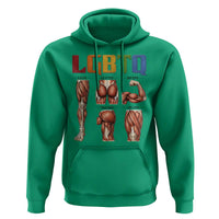 LGBTQ Acronym Funny Fitness Gym Rainbow Muscle Graphic Hoodie Legs Glutes Biceps Triceps Quads