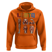 LGBTQ Acronym Funny Fitness Gym Rainbow Muscle Graphic Hoodie Legs Glutes Biceps Triceps Quads