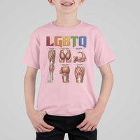 LGBTQ Acronym Funny Fitness Gym Rainbow Muscle Graphic T Shirt For Kid Legs Glutes Biceps Triceps Quads