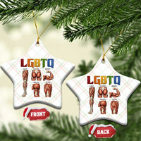 LGBTQ Acronym Funny Fitness Gym Rainbow Muscle Graphic Ceramic Ornament Legs Glutes Biceps Triceps Quads