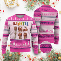 LGBTQ Acronym Funny Fitness Gym Rainbow Muscle Graphic Ugly Christmas Sweater Legs Glutes Biceps Triceps Quads