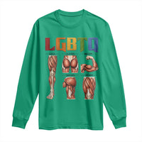 LGBTQ Acronym Funny Fitness Gym Rainbow Muscle Graphic Long Sleeve Shirt Legs Glutes Biceps Triceps Quads