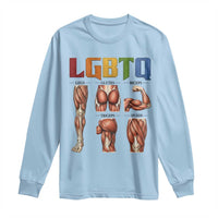 LGBTQ Acronym Funny Fitness Gym Rainbow Muscle Graphic Long Sleeve Shirt Legs Glutes Biceps Triceps Quads
