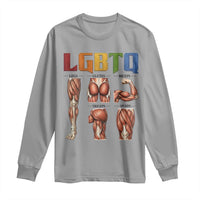 LGBTQ Acronym Funny Fitness Gym Rainbow Muscle Graphic Long Sleeve Shirt Legs Glutes Biceps Triceps Quads