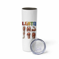 LGBTQ Acronym Funny Fitness Gym Rainbow Muscle Graphic Skinny Tumbler Legs Glutes Biceps Triceps Quads
