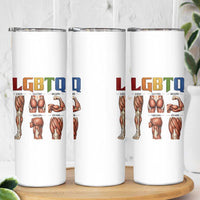 LGBTQ Acronym Funny Fitness Gym Rainbow Muscle Graphic Skinny Tumbler Legs Glutes Biceps Triceps Quads