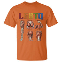 LGBTQ Acronym Funny Fitness Gym Rainbow Muscle Graphic T Shirt Legs Glutes Biceps Triceps Quads