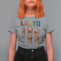 LGBTQ Acronym Funny Fitness Gym Rainbow Muscle Graphic T Shirt For Women Legs Glutes Biceps Triceps Quads