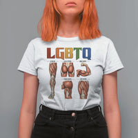 LGBTQ Acronym Funny Fitness Gym Rainbow Muscle Graphic T Shirt For Women Legs Glutes Biceps Triceps Quads