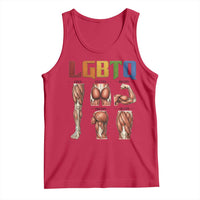 LGBTQ Acronym Funny Fitness Gym Rainbow Muscle Graphic Tank Top Legs Glutes Biceps Triceps Quads