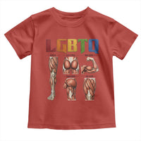 LGBTQ Acronym Funny Fitness Gym Rainbow Muscle Graphic Toddler T Shirt Legs Glutes Biceps Triceps Quads