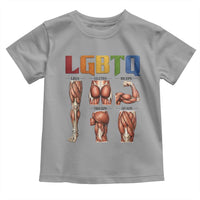 LGBTQ Acronym Funny Fitness Gym Rainbow Muscle Graphic Toddler T Shirt Legs Glutes Biceps Triceps Quads
