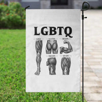 LGBTQ Acronym Funny Fitness Gym Muscle Graphic Garden Flag Legs Glutes Biceps Triceps Quads