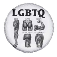 LGBTQ Acronym Funny Fitness Gym Muscle Graphic Spare Tire Cover Legs Glutes Biceps Triceps Quads