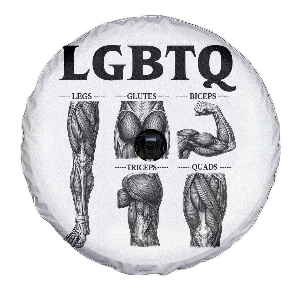 LGBTQ Acronym Funny Fitness Gym Muscle Graphic Spare Tire Cover Legs Glutes Biceps Triceps Quads