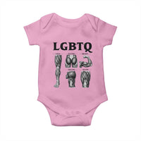 LGBTQ Acronym Funny Fitness Gym Muscle Graphic Baby Onesie Legs Glutes Biceps Triceps Quads
