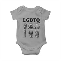 LGBTQ Acronym Funny Fitness Gym Muscle Graphic Baby Onesie Legs Glutes Biceps Triceps Quads
