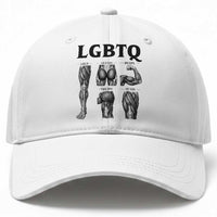 LGBTQ Acronym Funny Fitness Gym Muscle Graphic Baseball Cap Legs Glutes Biceps Triceps Quads