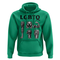 LGBTQ Acronym Funny Fitness Gym Muscle Graphic Hoodie Legs Glutes Biceps Triceps Quads
