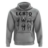 LGBTQ Acronym Funny Fitness Gym Muscle Graphic Hoodie Legs Glutes Biceps Triceps Quads