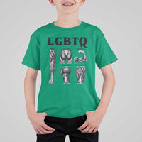 LGBTQ Acronym Funny Fitness Gym Muscle Graphic T Shirt For Kid Legs Glutes Biceps Triceps Quads